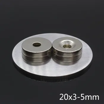 50pcs magnet neodim 20x3mm gaura 5mm N35 20*3-5 mm Napolitana magnet din pământuri Rare Magneți din Neodim 20x3 gaura de 5 mm