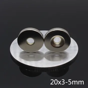 50pcs magnet neodim 20x3mm gaura 5mm N35 20*3-5 mm Napolitana magnet din pământuri Rare Magneți din Neodim 20x3 gaura de 5 mm