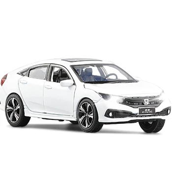 1/32 Simulare 2019 Honda Civic Model de Jucărie Aliaj de Turnare Cu Sunet Și Lumină Mașină de Jucărie pentru Copii Ziua de nastere Cadou Transport Gratuit