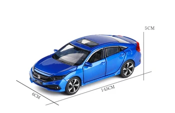 1/32 Simulare 2019 Honda Civic Model de Jucărie Aliaj de Turnare Cu Sunet Și Lumină Mașină de Jucărie pentru Copii Ziua de nastere Cadou Transport Gratuit