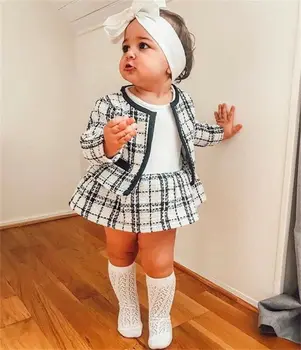 Emmababy Moda Petrecere de Aniversare pentru Copii Copil Haine de Fata Tinuta Set Fusta Tutu Dress+Top 2 buc Copii Costum Elegant Set de Toamnă