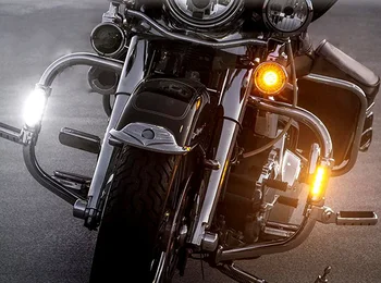 FADUIES 2psc Motocicletă Neagră Autostrada Bar Switchback de Conducere Lumină Pentru Crash Baruri Pentru Harley-M/ VCTORY lumina de semnalizare