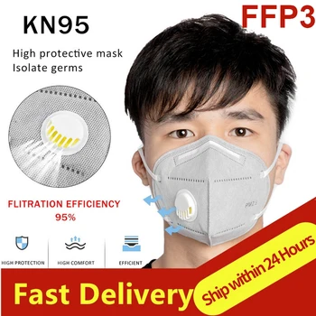 Reutilizabile 6 Straturi FFP2 KN95 Față Măști de Gura Mascarillas FFP3 Masque маска Cu Respirație Supapei de Respirat Siguranță Masti de Praf