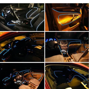 5 in1lights 6M RGB mașină de fibra optica atmosfera lămpi de Control App auto lumina de Interior lumina ambientala decorativa bord usa