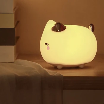 Lumina de noapte Senzor de Contact Animal de Culoare RGB LED Noapte Lumină Lampă pentru Copii Dormitor Copil Lampă Decorativă Pisica