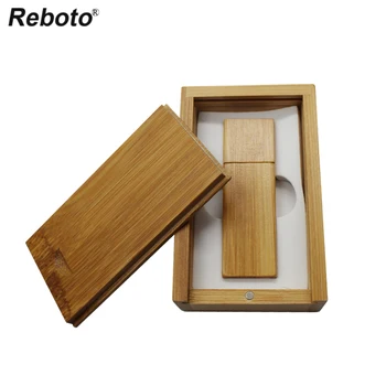 Reboto log pendrive pen drive pătrat rotund cutie de lemn usb flash drive 8gb 32gb 64gb usb flash memory usb stick pentru cadou