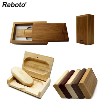 Reboto log pendrive pen drive pătrat rotund cutie de lemn usb flash drive 8gb 32gb 64gb usb flash memory usb stick pentru cadou