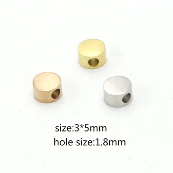20pc 5mm Aur/Otel Culoare din oțel Inoxidabil Mici Gol Margele Rotunde Charm pandantiv Colier DIY Femei Bijuterii lucrate Manual Face