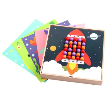 30*30*4 cm din Lemn de Ciuperci de Unghii cutie de Puzzle Jocuri, Jucării pentru Copii Creative de Animale 3D Construirea de Jucării din Lemn Cadouri pentru Copii