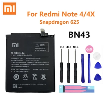 Original Xiaomi Redmi Note 4 4X 4 X 4100mAh BN43 Pentru Xiaomi Global Snapdragon 625 nivel de încărcare a Bateriei Bateria Telefonului Inteligent