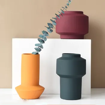 Vaza Nordic Morandi Culoare Departamentul De Moderne, Creative, Arta de Flori Uscate de Ceramică de uz Casnic Decor Geometric Arrangeme ваза