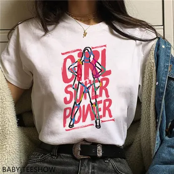 Feministele Tricou Femei de Imprimare T-shirt Girl Power Grafic T-shirt Grunge Estetice Sus Personalitate Teuri de sex Feminin