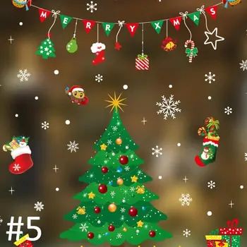 Crăciun Fereastra Sticker Vesel Moș Crăciun Cerb De Crăciun Copac Frozens Fulg De Nea Autocolante De Perete Ornamente Navidad 2021 Anul Nou Decor