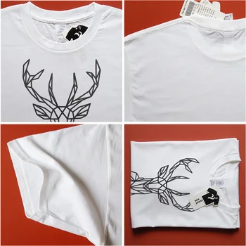 Noi Geometrice Animal Deer T-shirt Linie Poligonala Animale Arta Abstractă Camasi de Imprimare de Înaltă calitate din bumbac cu mânecă scurtă Tees