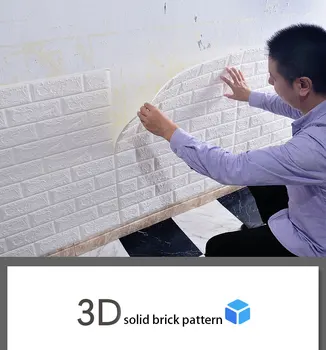 3D Brick Perete Autocolante DIY Auto Spuma Impermeabil Decor de Perete care Acoperă Tapet De Fundal TV Copii Camera de zi