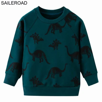 SAILEROAD Toamna Copii Jachete Dinozaur Copil Copil Copil Fată Băiat Haine cu Maneca Lunga de Desene animate Imprimate T-shirt, Blaturi