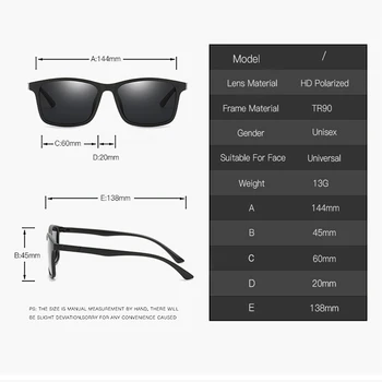 ELITERA Brand de ochelari de Soare Polarizat TR90 Cadru Pătrat Clasic Masculin de Acoperire Oglinda ochelari de soare Barbati de Conducere Ochelari de Soare Dreptunghiulare