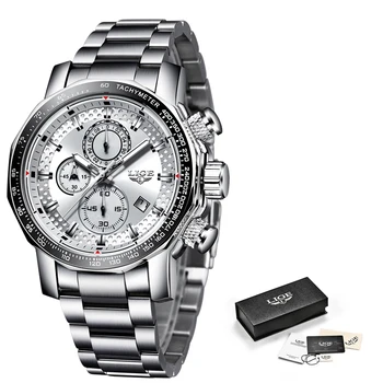 Relogio Masculino 2020 Moda Mens Ceasuri de Top de Brand de Lux Silver Încheietura ceas pentru Bărbați din Oțel Cadran Mare Impermeabil Cuarț Ceas