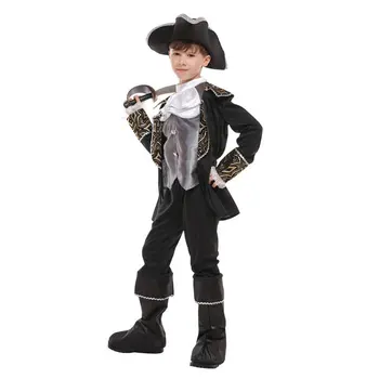 Umorden Costume de Halloween pentru Baieti Royal Căpitan Pirat Costum Fantezie Carnaval Party Dress Up Cosplay Set pentru Băiatul Copii