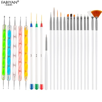3set 23pcs Marbleizing Dot Pensula Design Stilou Dotting Desen de Linie de Pensule Nail Art Salon de Manichiura de Instrumente de Unghii Kit