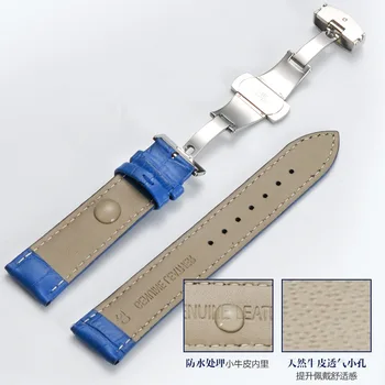 De Brand din Piele Ceas Curea 18 20mm Universal Watchbands Oțel Fluture Incuietoare Cataramă Încheietura Curea Bratara pentru Barbati Femei