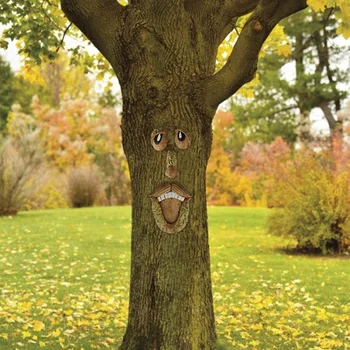 Copac Fața Decor de Înaltă calitate Realiste în aer liber Rășină Ornament Exterior Decoratiuni de Gradina elemente de Recuzită De Coaja Față Copac