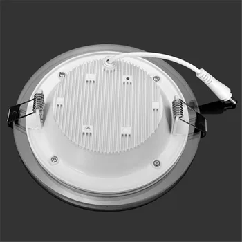 18 Watt Panou LED corp de Iluminat Rotund de Sticlă Luminilor de pe Panoul de Tavan Încastrat de Iluminat Lampa AC85-265 Cu adaptor