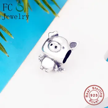FC Bijuterii se Potrivesc Original de Brand Farmec Brățară Real Argint 925 Pippo Flying Pig Șirag de mărgele de Femei care fac Copii Purcel Purceluș Berloque DIY