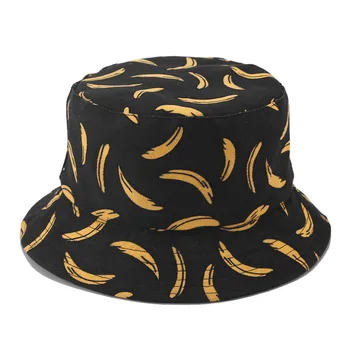LDSLYJR Banane fructe de imprimare Găleată Pălărie Pescar Pălăria în aer liber, de călătorie pălărie de Soare Capac Pălării pentru Bărbați și Femei 269