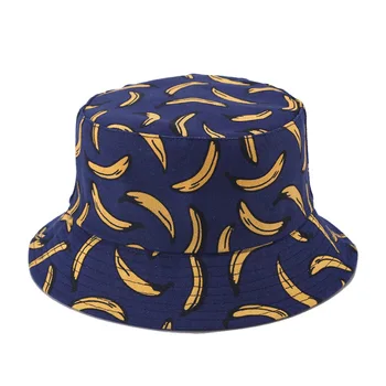 LDSLYJR Banane fructe de imprimare Găleată Pălărie Pescar Pălăria în aer liber, de călătorie pălărie de Soare Capac Pălării pentru Bărbați și Femei 269