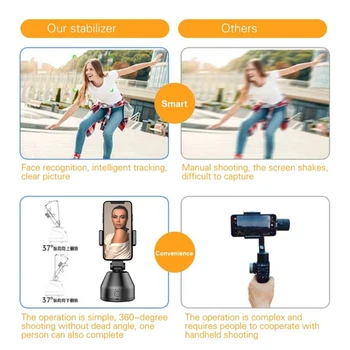 Portabil All-in-one Auto Inteligent de Fotografiere Selfie Stick , 360 de Rotație Auto Fata de Urmărire de Urmărire Obiect vlog Camera Suport de Telefon