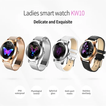 Fierbinte KW10 Moda Ceas Inteligent Femei Brățară Minunată Heart Rate Monitor de Monitorizare de Somn Smartwatch connect IOS Android PK S3 trupa