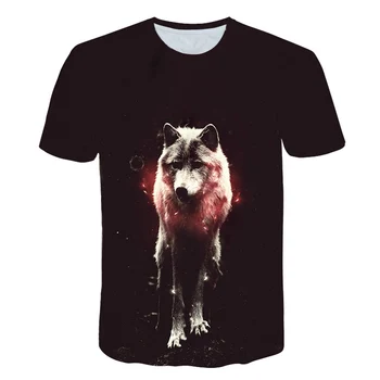 2019 mai Noi Wolf 3D de Imprimare Animale Interesante Haioase kids T-Shirt boys Maneci Scurte Topuri de Vara Tricou Tricou fete de Moda T-shirt