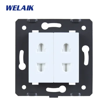 WELAIK UE-Standard cu 2 găuri multi-funcție socket-DIY Piese-Priză de Perete-piese de schimb-Fara Sticla-Panou A82TSW/B