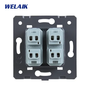 WELAIK UE-Standard cu 2 găuri multi-funcție socket-DIY Piese-Priză de Perete-piese de schimb-Fara Sticla-Panou A82TSW/B