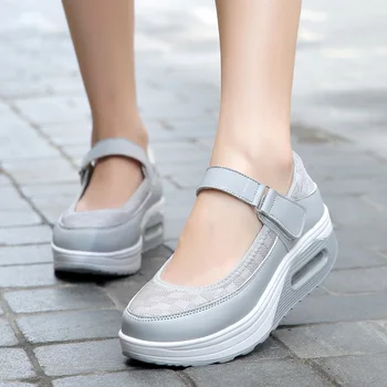 Moda Mary Jane Pentru Femei Pantofi De Vară, Leagăn Pantofi Doamnelor Pantofi Platforma Perna Femei Apartamente Respirabil Pantofi Casual Alb Plus 42