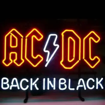 Personalizat AC DC Back In Black Glass Lumina de Neon Semn Bar de Bere