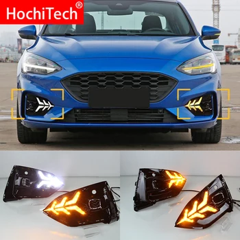 Pentru Ford Focus ST LINIE 2018-2020 lumini de Zi LED DRL lampa de Ceață lumini de conducere cu Galben de Semnalizare Funcția de Releu