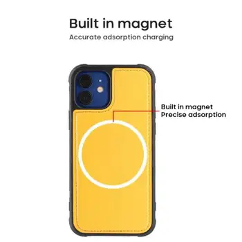 2 In 1 Magnetic Magsafing PU Caz din Piele Portofel Geanta Pentru Iphone 12 Pro Max Mini Antidrop Cazuri Suport de Încărcare Wireless