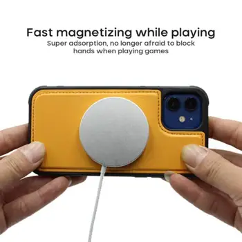 2 In 1 Magnetic Magsafing PU Caz din Piele Portofel Geanta Pentru Iphone 12 Pro Max Mini Antidrop Cazuri Suport de Încărcare Wireless