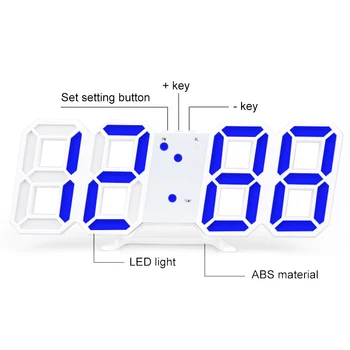 3D LED-uri de Mare Ceas de Perete Digital Data Celsius Veioza de Afișare Tabelul de Ceasuri pentru Desktop Ceas cu Alarmă Pentru Acasa, Camera de zi