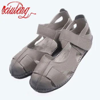 Xiuteng Handmade Piele Femei Sandale Pentru Vara Confortabil Moale Jos Flori De Pantofi De Înaltă Calitate Din Piele Pantofi Casual