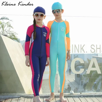 Copii Costume de baie cu Maneci Lungi Protectie solara Copii Costum de Scufundări de Vară 2020 Nou Uscat Rapid de Baie Costum de baie pentru Fete Baieti