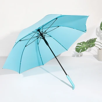 Creative Automată Mâner Lung Umbrela de Ploaie pentru Femei Culoare Solidă 8K Puternic din fibra de sticla Golf Umbrelă de Înaltă Calitate de Afaceri Mare Um