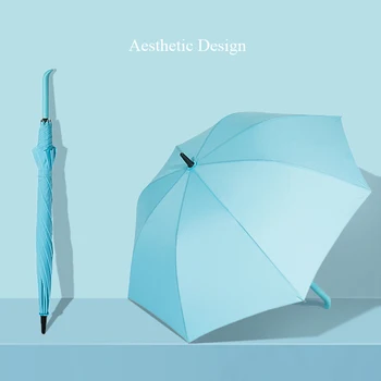 Creative Automată Mâner Lung Umbrela de Ploaie pentru Femei Culoare Solidă 8K Puternic din fibra de sticla Golf Umbrelă de Înaltă Calitate de Afaceri Mare Um