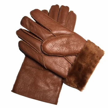 Mănuși de iarnă pentru Bărbați перчатки Noi 2020 Moda rus Cald Reale din Piele de Oaie Deget Plin Bărbați Clasic Mănuși cu un Deget