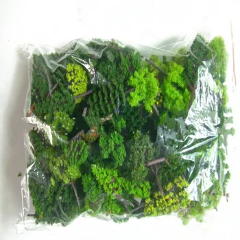 30Pcs/Lot Model de Copaci Verzi Amestecate Sârmă Și Plastic Model Peisaj Tren Layout Grădină Peisaj in Miniatura