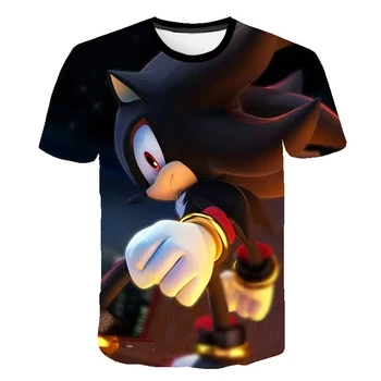 Băieții de Desene animate Sonic Ariciul tricou Copii, Negru Tricou Funny T-Shirt pentru Fete Copil T-Shirt pentru Copii Îmbrăcăminte 2021 Tee Topuri