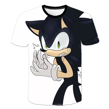 Băieții de Desene animate Sonic Ariciul tricou Copii, Negru Tricou Funny T-Shirt pentru Fete Copil T-Shirt pentru Copii Îmbrăcăminte 2021 Tee Topuri