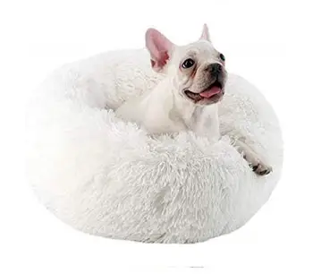 NOI 2020 Câine de Companie Pisica Pat Loden Cald Pufos Moale de Pluș Drăguț Rotund Gogoasa Cuib Perna Mat